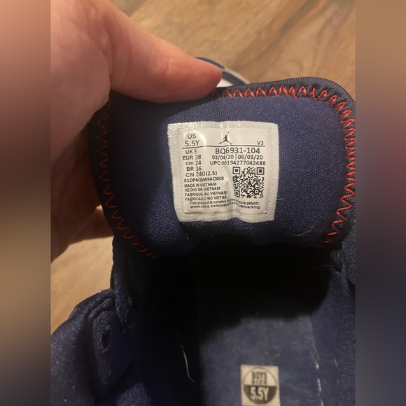 Navy blue and Red Air Jordan’s - Picture 6 of 8